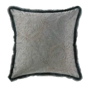 Waterford Ansonia Pewter Decorative Embroidered Throw Pillow 16”x 16”